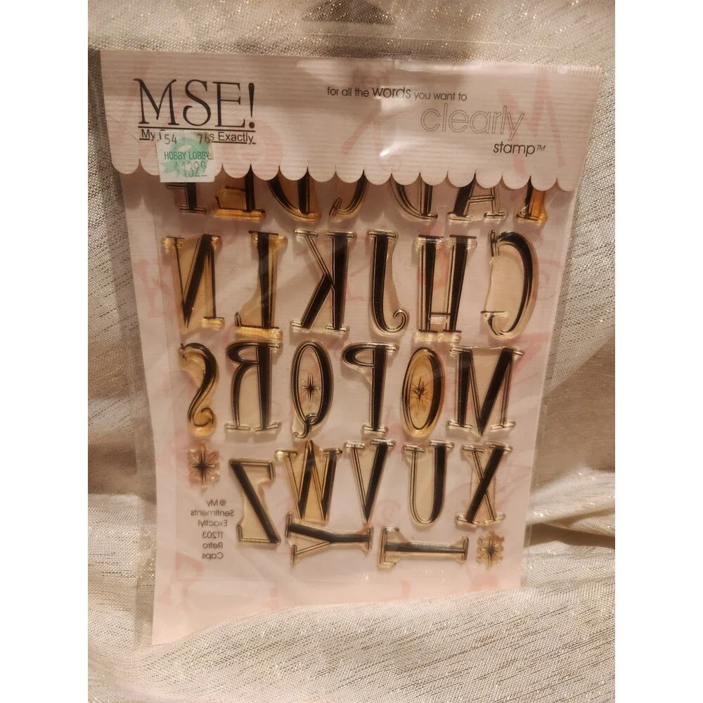 MSE My Sentiments Exactly Rubber Stamps TT203 Retro Caps Alphabet Letters NEW